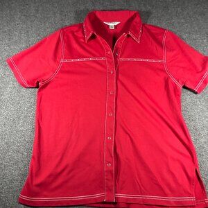 Vintage Blast Western Shirt Men's Size Med Red Pearl Snap Short Sleeve